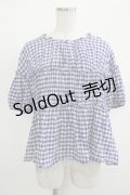 Jane Marple / ギンガムチュニックブラウス  ブルー H-25-12-07-032-JM-TO-KB-ZH