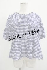 Jane Marple / ギンガムチュニックブラウス  ブルー H-25-12-07-032-JM-TO-KB-ZH