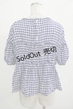 画像3: Jane Marple / ギンガムチュニックブラウス  ブルー H-25-12-07-032-JM-TO-KB-ZH