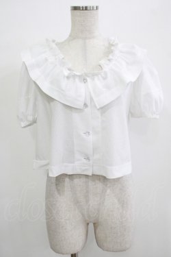 画像1: MILK / プチロックブラウス  オフ H-25-12-07-034-ML-BL-KB-ZH