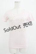 Q-pot. / 午後の紅茶コラボTシャツ  ピンク H-25-12-07-035-QP-TO-KB-ZH