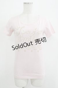 Q-pot. / 午後の紅茶コラボTシャツ  ピンク H-25-12-07-035-QP-TO-KB-ZH