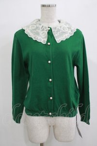 Q-pot. / メルティーレースカラーカーディガン  グリーン H-25-12-07-036-QP-TO-KB-ZH