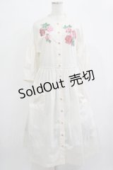 Jane Marple Dans Le Salon / Compact lawn rose EMB dress  アイボリー H-25-12-07-004-JM-OP-KB-ZH