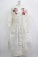 画像1: Jane Marple Dans Le Salon / Compact lawn rose EMB dress  アイボリー H-25-12-07-004-JM-OP-KB-ZH (1)