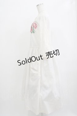 画像2: Jane Marple Dans Le Salon / Compact lawn rose EMB dress  アイボリー H-25-12-07-004-JM-OP-KB-ZH