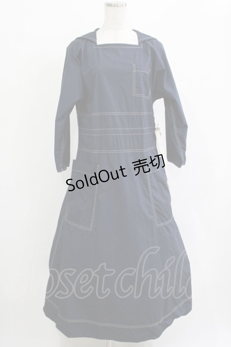 画像1: 【SALE】Jane Marple / Superior typewriter sister dress  navy H-25-12-07-005-JM-OP-KB-ZT316 (1)