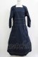 画像1: Jane Marple / Superior typewriter sister dress  navy H-25-12-07-005-JM-OP-KB-ZH (1)