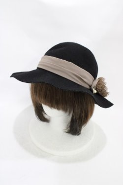 画像1: axes femme / フェルトハット  ブラック H-25-12-07-1001-AX-AC-NS-ZH