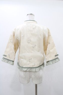 画像2: To Alice / チャイナブラウス M 生成り/グリーン H-25-12-07-1035-LO-BL-NS-ZH