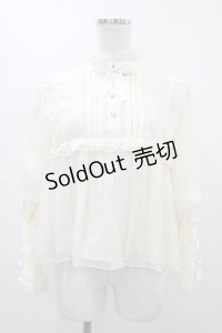Advertising Balloon（海外ロリータブランド） / スタンドカラーフリルブラウス S 生成り H-25-12-07-1037-EL-BL-NS-ZH