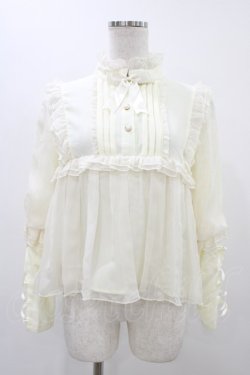 画像1: Advertising Balloon（海外ロリータブランド） / スタンドカラーフリルブラウス S 生成り H-25-12-07-1037-EL-BL-NS-ZH