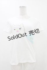 Franche Lippee / ねこプリントTシャツ M ホワイト H-25-12-07-1041-LO-TS-NS-ZH