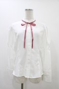 Kurumi Collaboration / KRデシンジゴスリブラウス L ホワイト H-25-12-07-1043-0-BL-NS-ZH