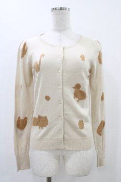 画像1: Franche Lippee / カーディガン M オフ/ビスケット柄 H-25-12-07-1046-LO-TO-NS-ZH