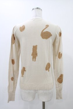 画像2: Franche Lippee / カーディガン M オフ/ビスケット柄 H-25-12-07-1046-LO-TO-NS-ZH
