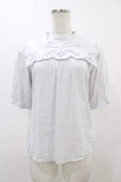 画像1: Fi.n.t / カットワーク刺繍クロスヨークブラウス Free L/BLUE H-25-12-07-1047-CA-BL-NS-ZH