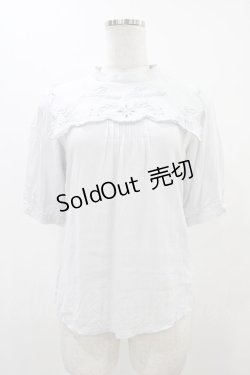 画像1: Fi.n.t / カットワーク刺繍クロスヨークブラウス Free L/BLUE H-25-12-07-1047-CA-BL-NS-ZH