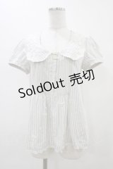 Franche Lippee / ストライプブラウス M オフ/ブルー H-25-12-07-1048-LO-BL-NS-ZH