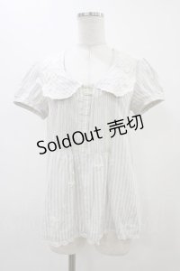 Franche Lippee / ストライプブラウス M オフ/ブルー H-25-12-07-1048-LO-BL-NS-ZH