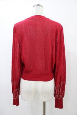 画像2: DearMyLoveRose / ハートボタンシアーカーディガン M~L レッド H-25-12-07-1049-EL-TO-NS-ZH