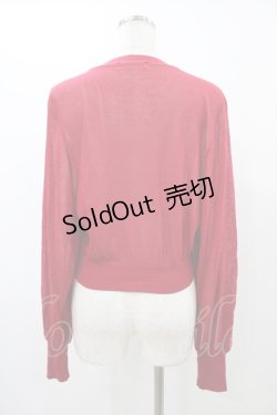 画像2: DearMyLoveRose / ハートボタンシアーカーディガン M~L レッド H-25-12-07-1049-EL-TO-NS-ZH
