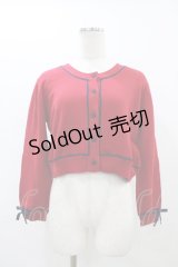 Fi.n.t / 袖口リボンバイカラーニットカーディガン Free RED/NV H-25-12-07-1050-CA-TO-NS-ZH