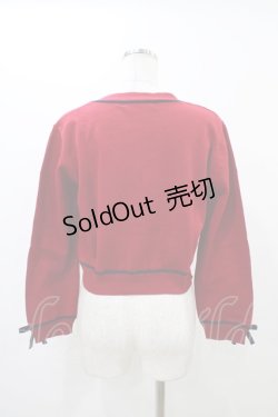 画像2: Fi.n.t / 袖口リボンバイカラーニットカーディガン Free RED/NV H-25-12-07-1050-CA-TO-NS-ZH