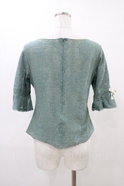 画像2: an another angelus / テーブルクロス風レースプルオーバーブラウス Free GREEN H-25-12-07-1051-CA-BL-NS-ZH