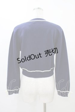 画像2: Fi.n.t / 袖口リボンバイカラーニットカーディガン Free NAVY×WH H-25-12-07-1053-CA-TO-NS-ZH