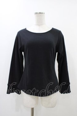 画像1: an another angelus / レーザーカット使いトップス Free ブラック H-25-12-07-1058-CA-TO-NS-ZH