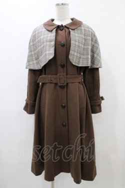 画像1: an another angelus / チェックケープ付き3WAYコート Free BROWN H-25-12-07-1059-CA-CO-NS-ZH