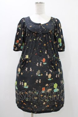 画像1: Cherir la femme / オリプリワンピース M ブラック H-25-12-07-1015-LO-OP-NS-ZH