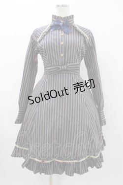 画像1: Fluff Mollie（海外ロリータブランド） / ストライプワンピース Free ネイビー H-25-12-07-1016-0-OP-NS-ZH