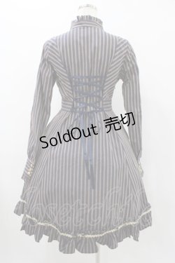 画像2: Fluff Mollie（海外ロリータブランド） / ストライプワンピース Free ネイビー H-25-12-07-1016-0-OP-NS-ZH