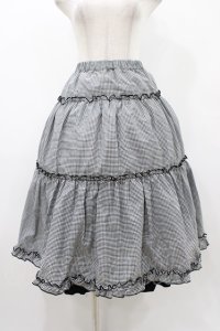 m petit by misako / NINA'S RVパニエスカート M ブラック/ブラックギンガムリバーシブル H-25-12-07-1023-LO-SK-NS-ZH
