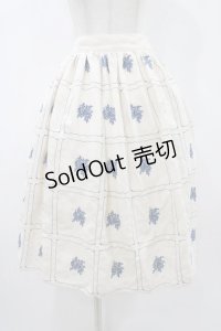 an another angelus / タイル総刺繍ギャザースカート Free OFF WHITE H-25-12-07-1025-CA-SK-NS-ZH