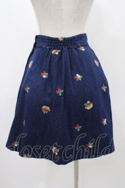 画像2: Fi.n.t / 苺刺繍スカート Free インディゴ H-25-12-07-1028-CA-SK-NS-ZH