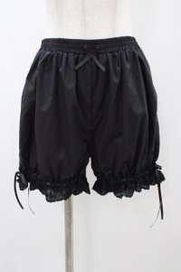 Kurumi Collaboration / 綿レースドロワーズ L ブラック H-25-12-07-1030-0-PA-NS-ZH