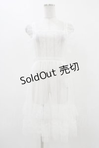 virally / 星名桜子 hsチュールエプロンジャンスカ L ホワイト H-25-12-07-1031-0-OP-NS-ZH