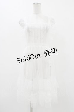 画像1: virally / 星名桜子 hsチュールエプロンジャンスカ L ホワイト H-25-12-07-1031-0-OP-NS-ZH