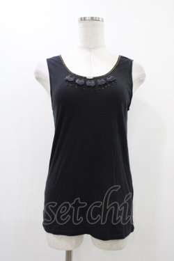 画像1: Franche Lippee / タンクトップ M ブラック H-25-12-07-1032-LO-TO-NS-ZH