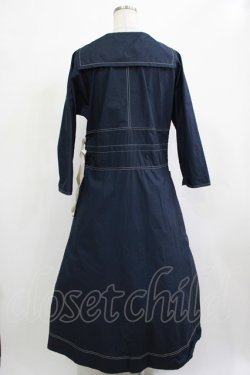 画像3: Jane Marple / Superior typewriter sister dress  navy H-25-12-07-005-JM-OP-KB-ZH
