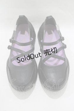 画像1: YOSUKE / ストラップシューズ 厚底スニーカー L 黒 H-25-12-07-079-PU-SH-KB-ZH