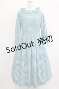 【SALE】Jane Marple / タックカラーチェックワンピース  ブルー H-25-12-07-007-JM-OP-KB-ZT449