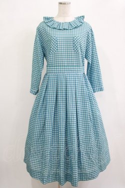 画像1: Jane Marple / タックカラーチェックワンピース  ブルー H-25-12-07-007-JM-OP-KB-ZH