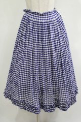 Jane Marple / ギンガムフリルスカート  ブルー H-25-12-07-010-JM-SK-KB-ZT473
