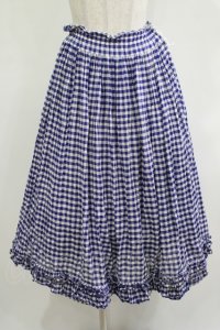 Jane Marple / ギンガムフリルスカート  ブルー H-25-12-07-010-JM-SK-KB-ZT473