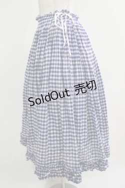 画像2: Jane Marple / ギンガムフリルスカート  ブルー H-25-12-07-010-JM-SK-KB-ZT473
