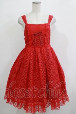 画像1: Emily Temple cute / shortcakeレースノースリーブワンピース  レッド H-25-12-07-014-ET-OP-KB-ZH